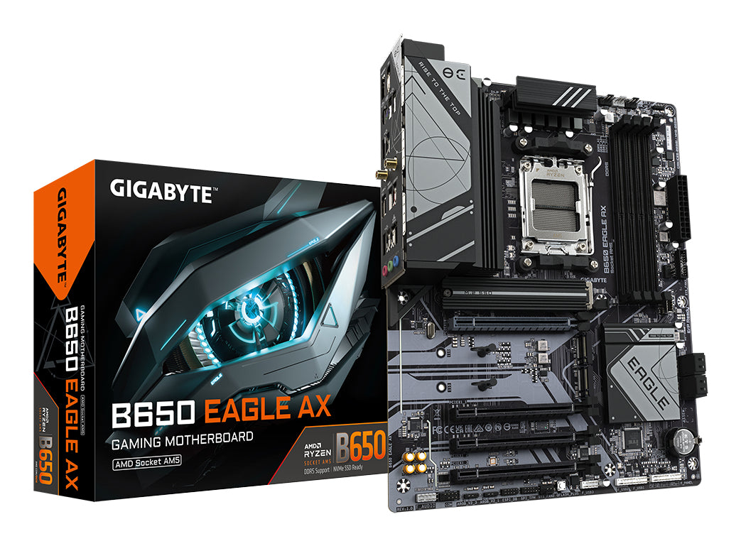 Tarjeta madre GIGABYTE B650 EAGLE AX, ATX, socket AM5, AMD B650, 192GB DDR5, HDMI/DP para AMD