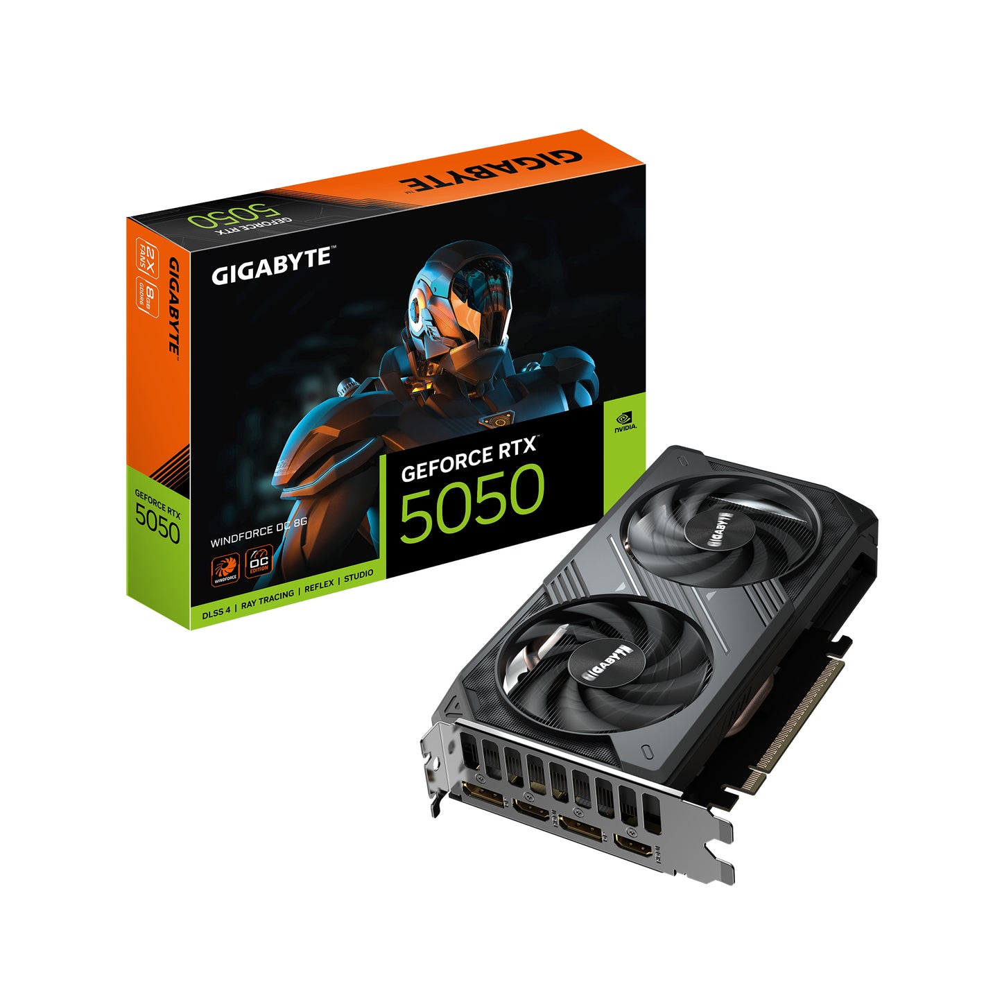 Tarjeta de video GIGABYTE NVIDIA GeForce RTX 5050 Windforce OC, 8G 128-bit GDDR6, PCI Express 5.0