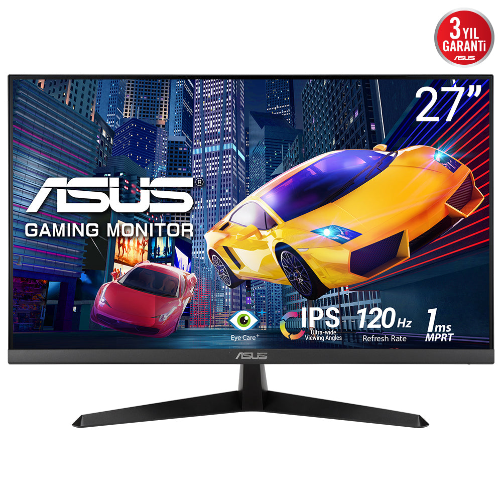 Monitor gamer ASUS VY279HGR LCD 27", 1920x1080 Full HD, 120Hz, HDMI, negro.