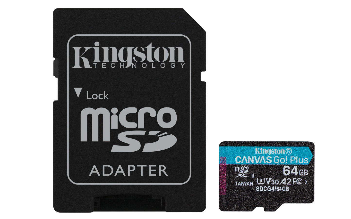 Memoria flash Kingston Canvas Go! Plus, 64GB microSD UHS-I clase 10, con adaptador
