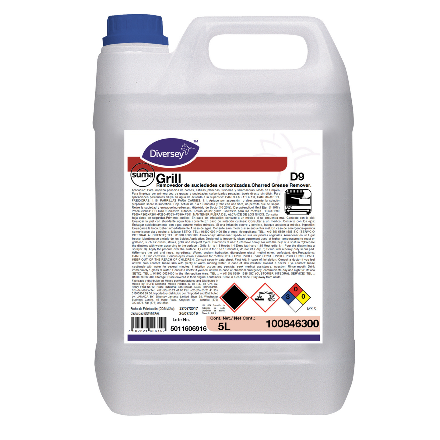 Removedor Suciedad Carbonizada Suma Grill D9 5L Diversey 100846300