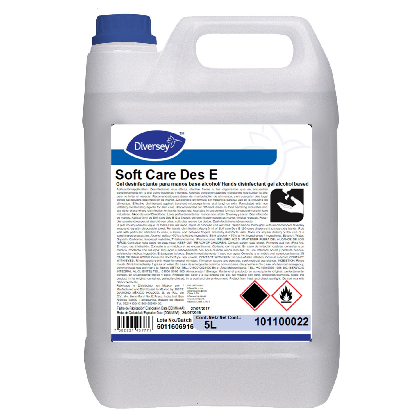 Gel Desinfectante Soft Care Diversey 4x5L JM,MX