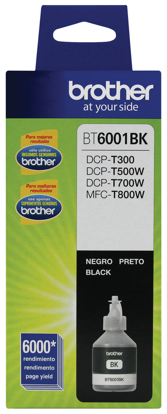 Tinta BROTHER BT6001BK negra rendimiento ultra 6000 pag