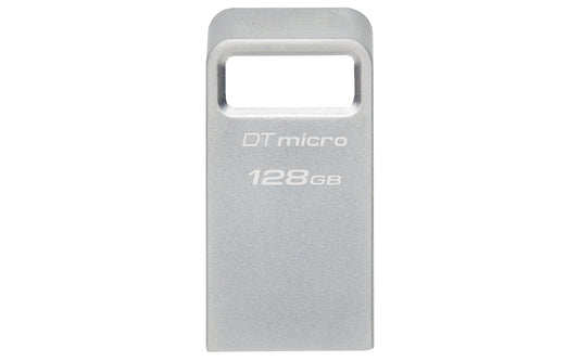 Memoria USB Kingston DataTraveler Micro, 128GB, USB 3.2, lectura 200MB/S, gris