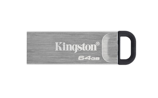 Memoria USB Kingston DataTraveler Kyson, DTKN/64GB USB 3.2, lectura 200MB/s, color plata.