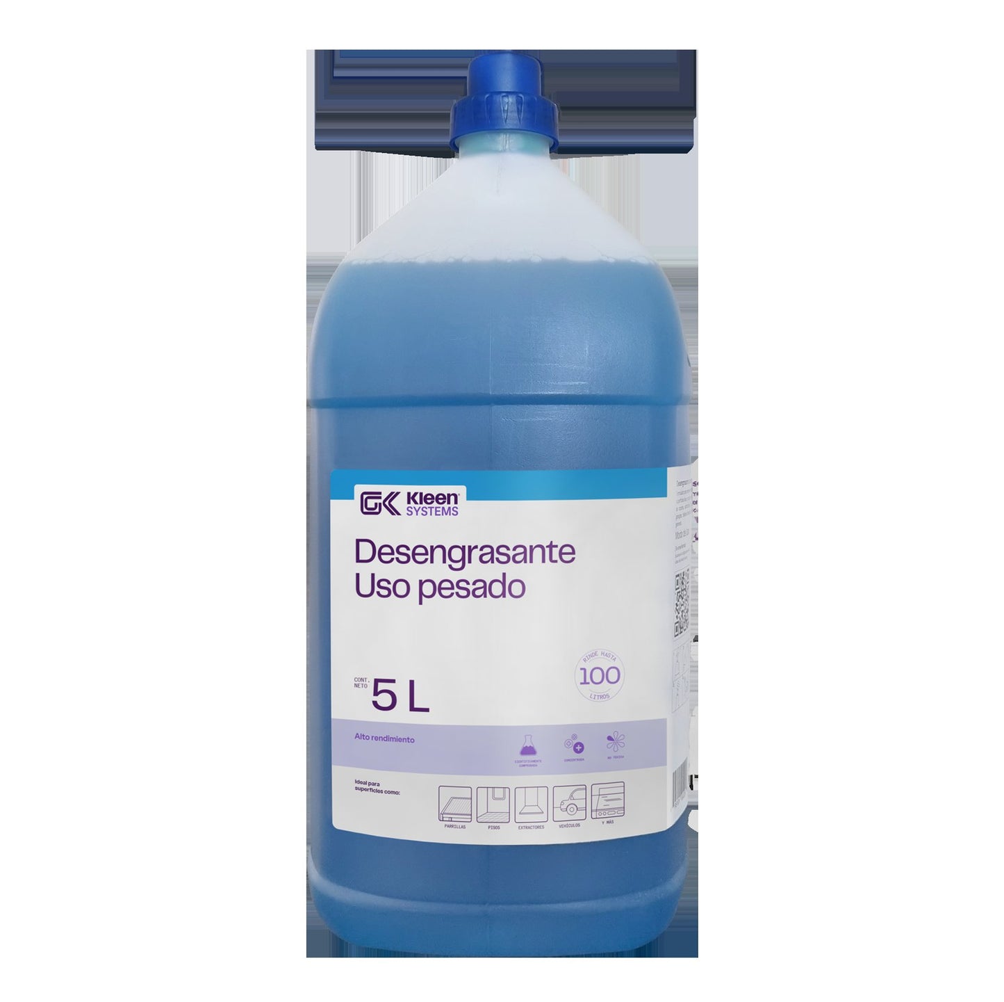 Desengrasante concentrado para todo tipo de grasas minerales y vegetales. Ideal para ser utilizado en: pisos, paredes, parillas, charolas de cocina, hornos, extractores, equipos.
