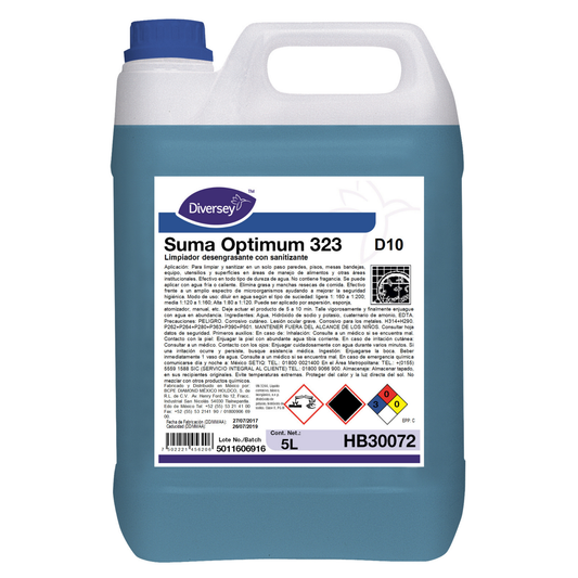 Limpiador Desengrasante Sanitizante Suma Optimum 323 Diversey 5L