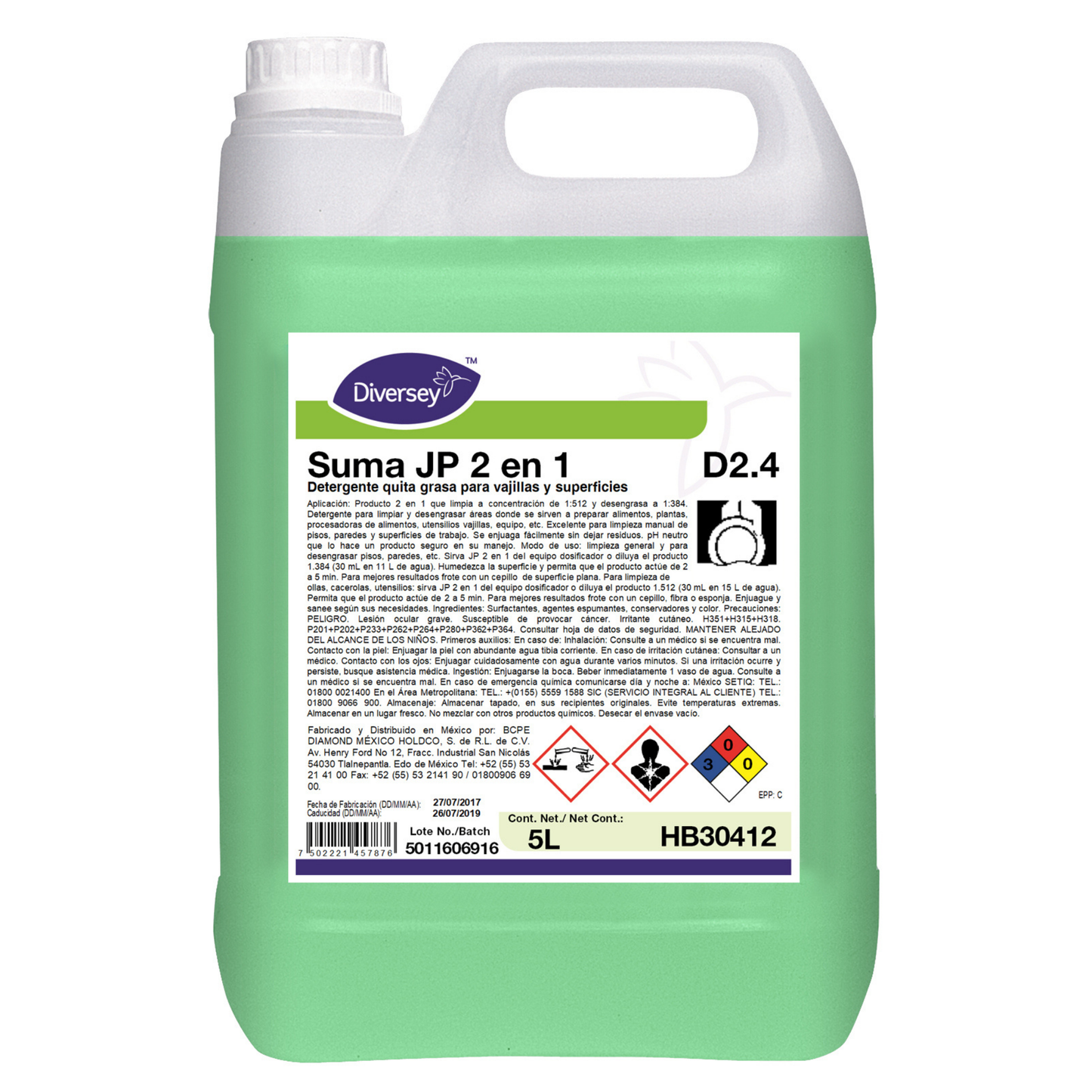 Limpiador Desengrasante 2 en 1 Diversey HB30412 — 4x5L