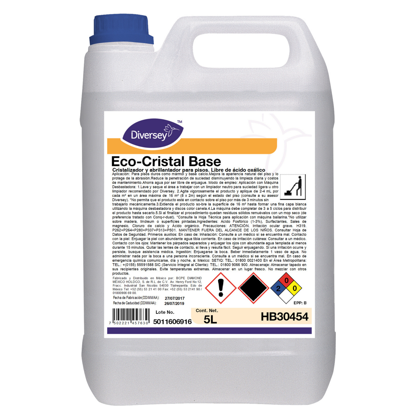 Eco Cristal Base Cristalizador y Abrillantador Diversey HB30454
