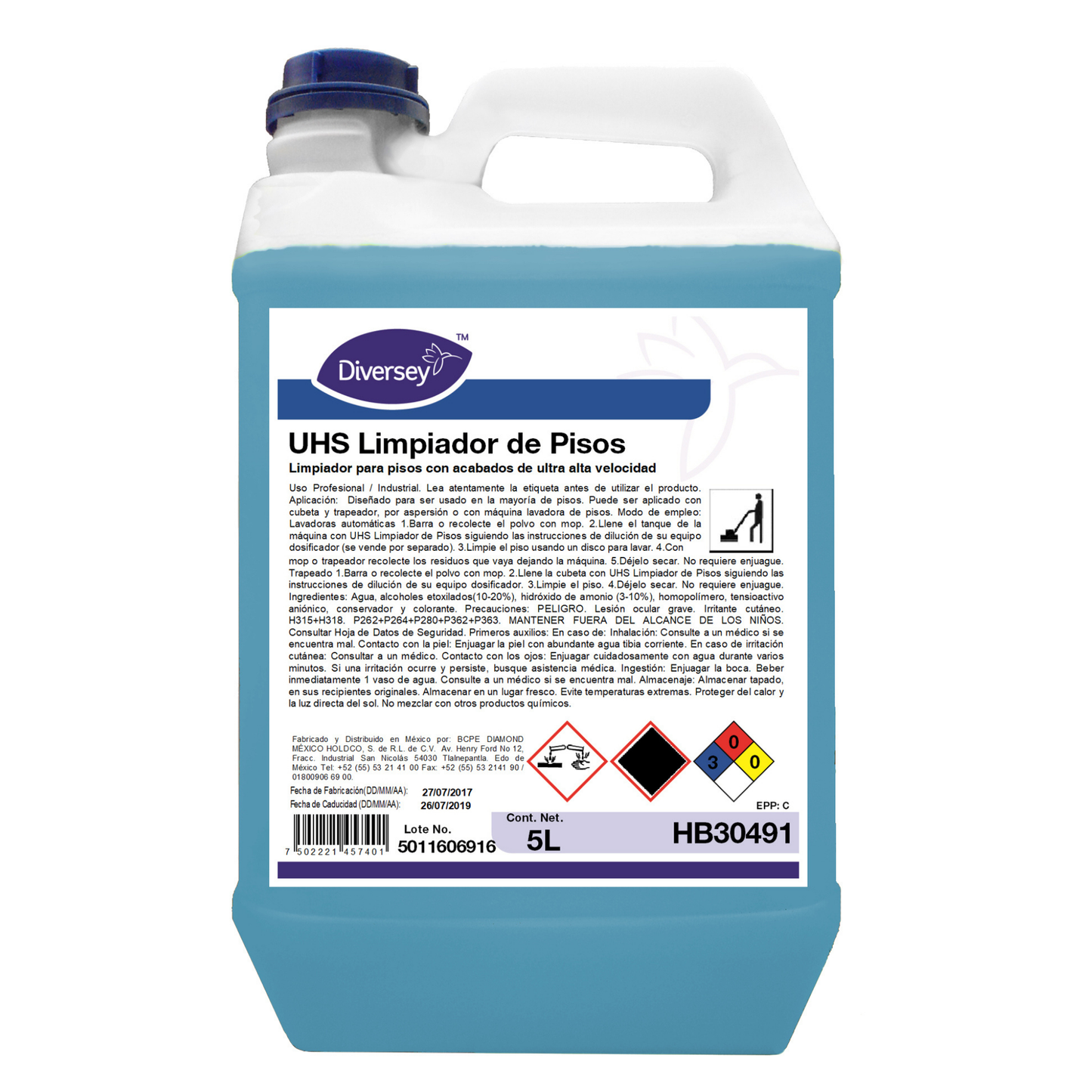 Limpiador Pisos UHS Concentrado Diversey 5L HB30491