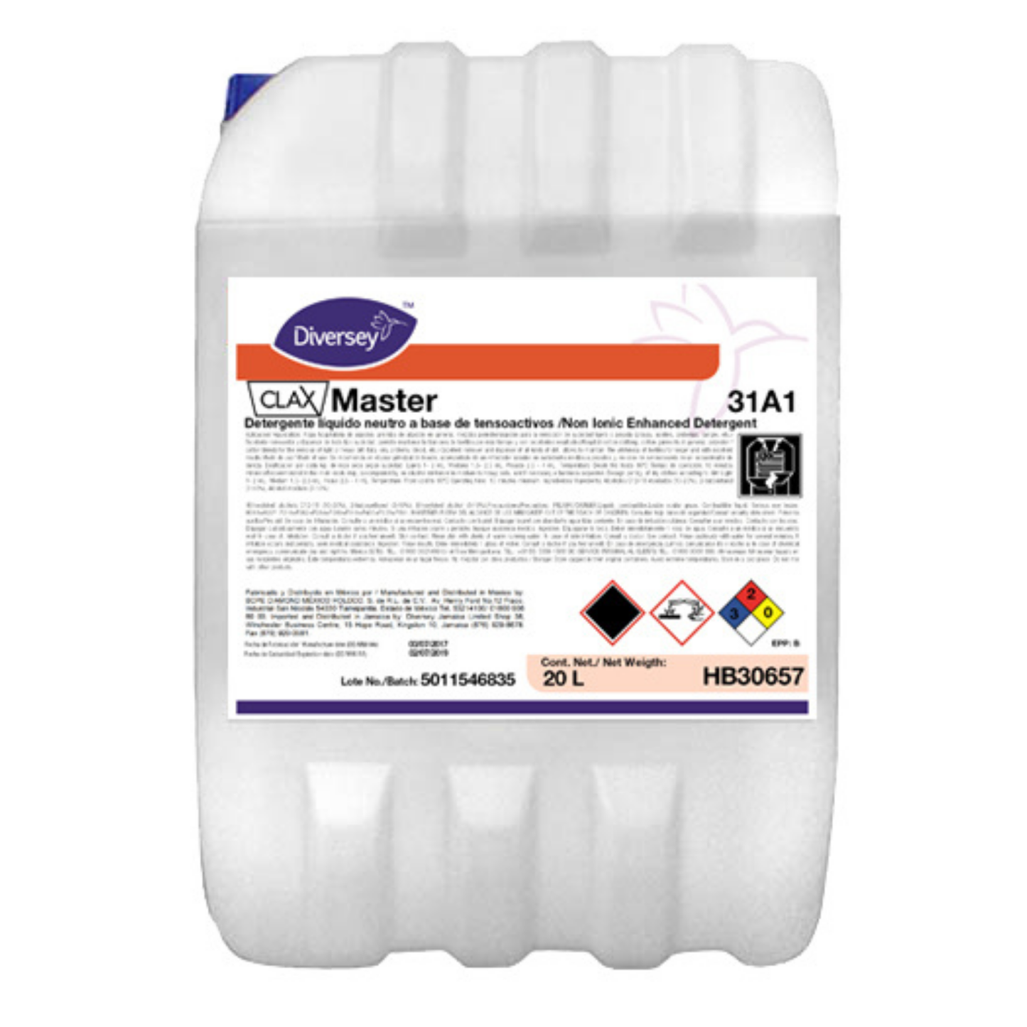 Clax Master 31A1 Detergente Profesional 20L Diversey