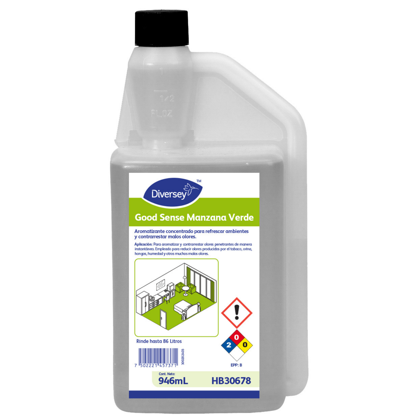 Aromatizante Manzana Verde Concentrado Diversey HB30678
