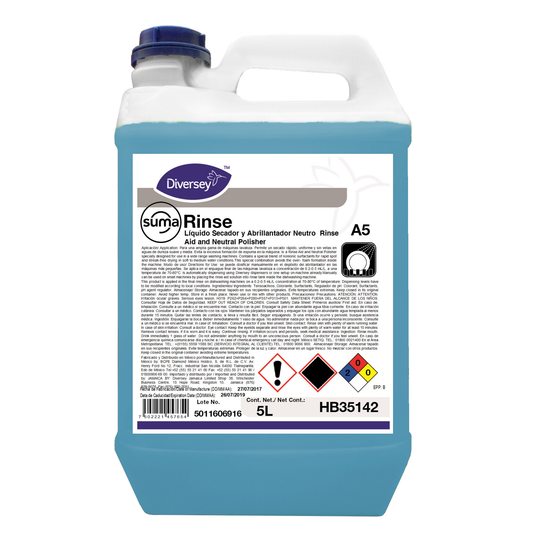 Líquido Secador Abrillantador Neutro Suma Rinse A5 Diversey HB35142
