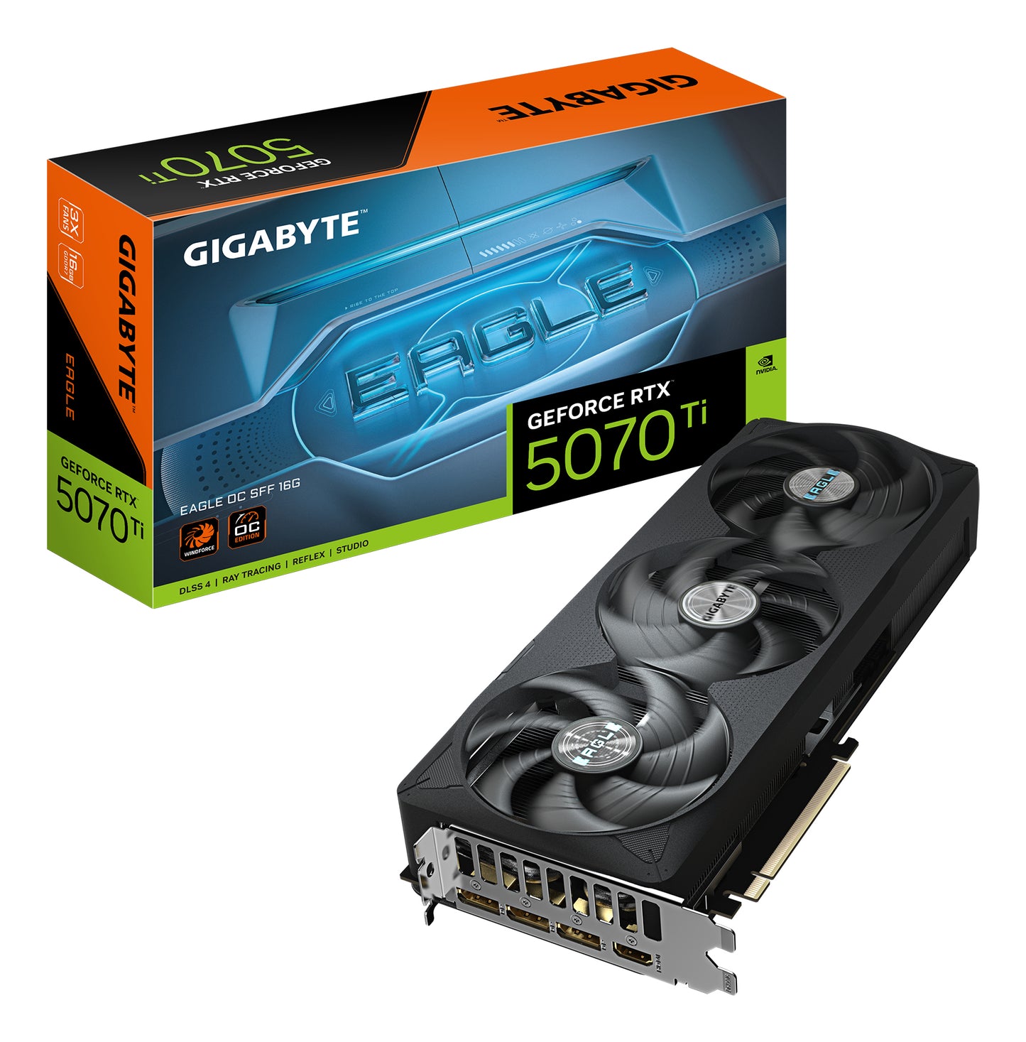 Tarjeta de video GIGABYTE GeForce RTX 5070 Ti EAGLEOC SFF 16GB, 256 bit GDDR7, PCI Express 5.0