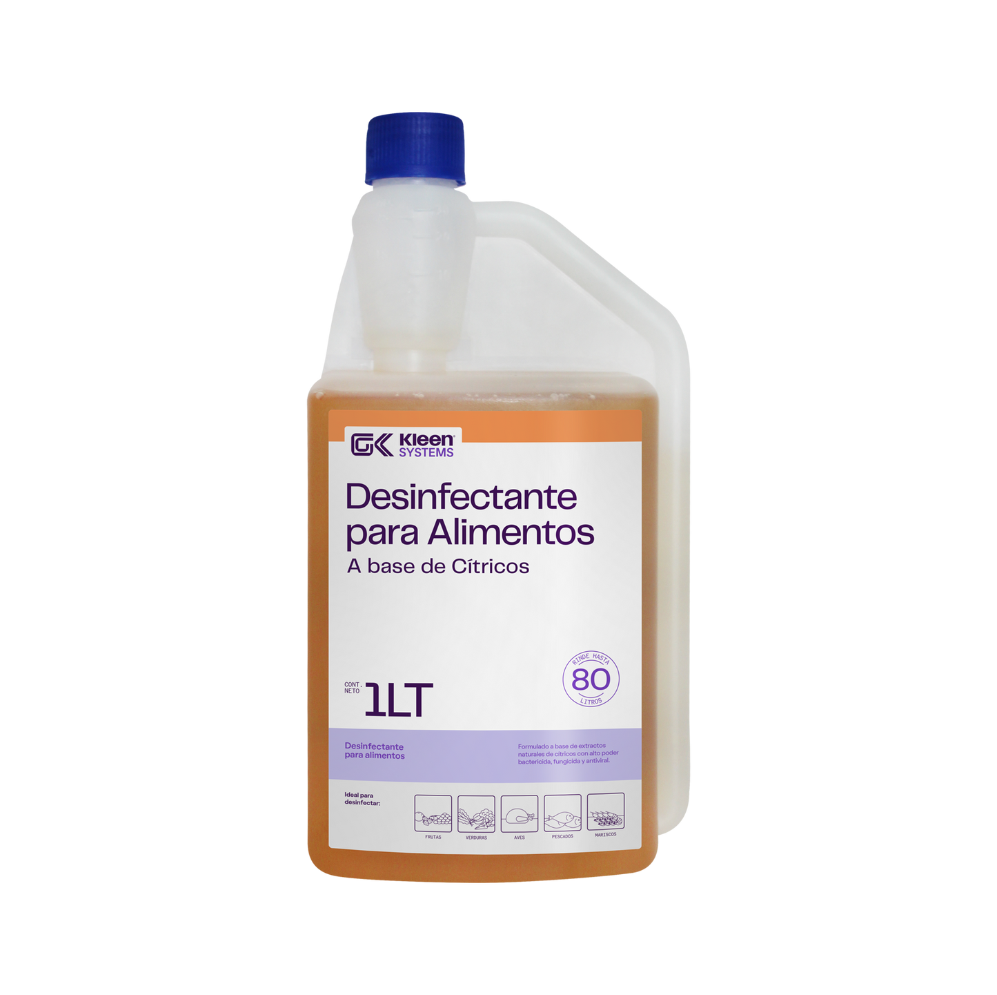 Desinfectante Concentrado Cítrico para Alimentos Gel Kleen 1L