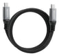 ADATA Cable Tipo C a Tipo C 1m Cubierta de Nylon, Magnétizado 10Gbps 100W Transfiere Audio y Video 4K UHD Negro