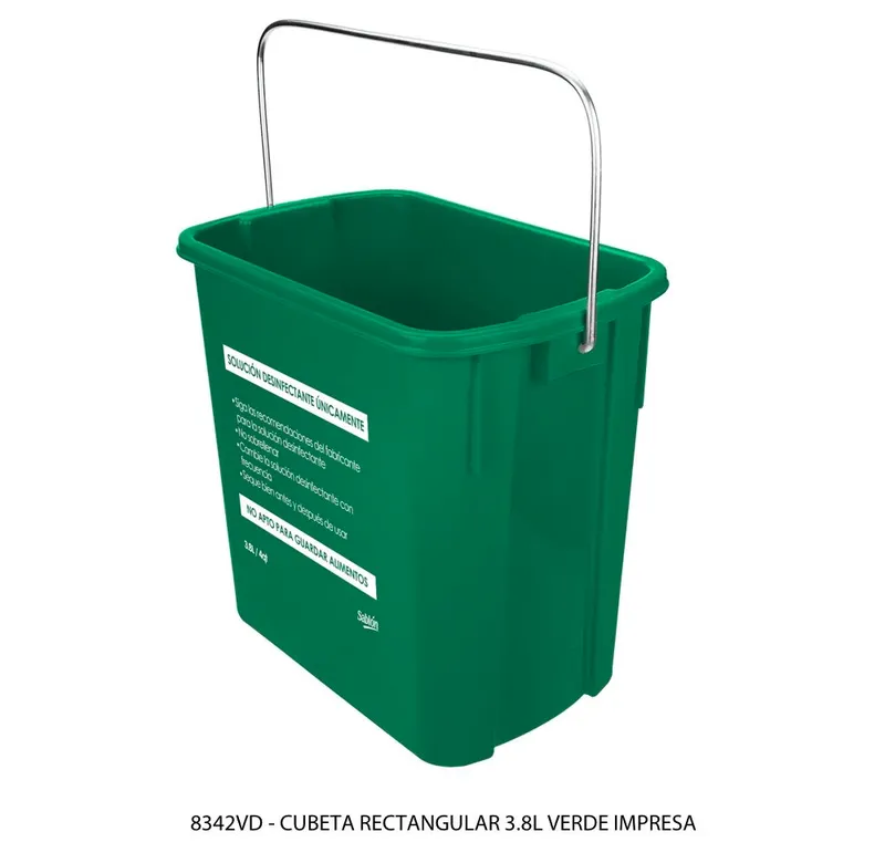 Cubeta Rectangular Impresa 3,8 litros — Solución Limpieza