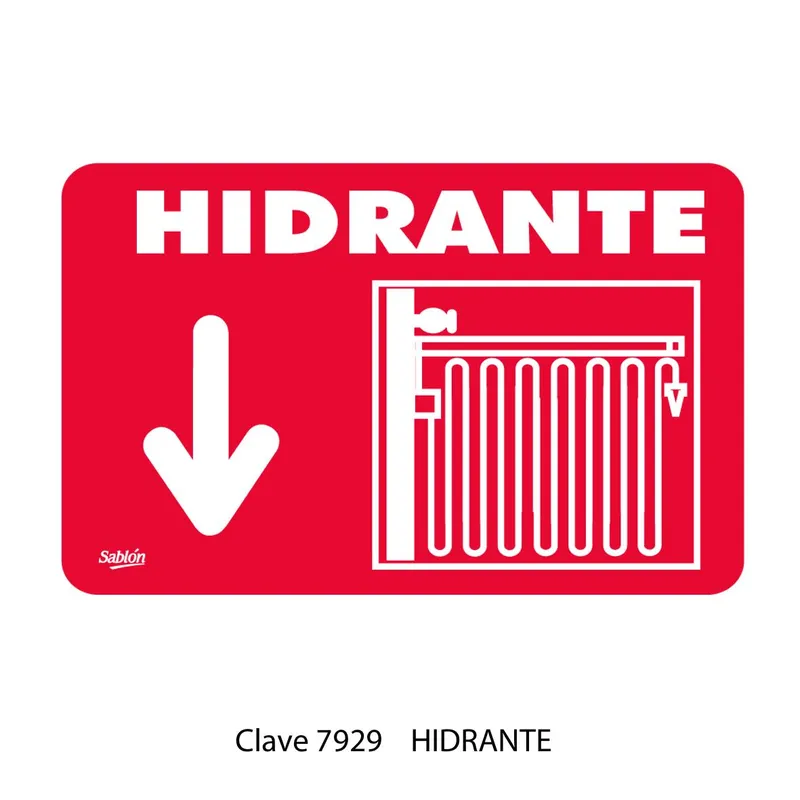 Señal de Hidratante — Placa Rígida Autoadherible Grande — Visibilidad de 0 a 12 metros