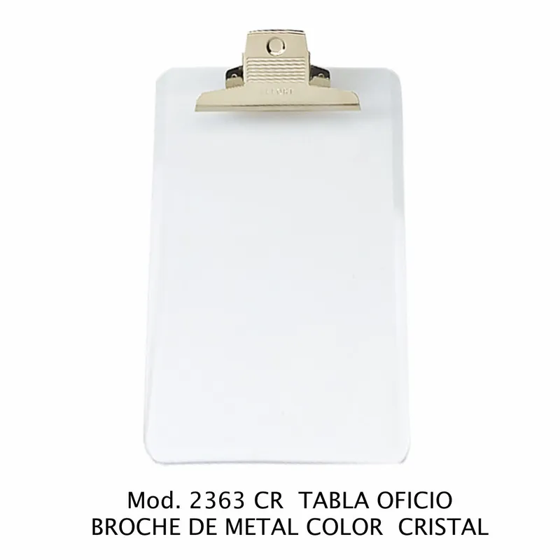 Tabla de Apoyo Tamaño Oficio — Material Plástico — Broche Metal