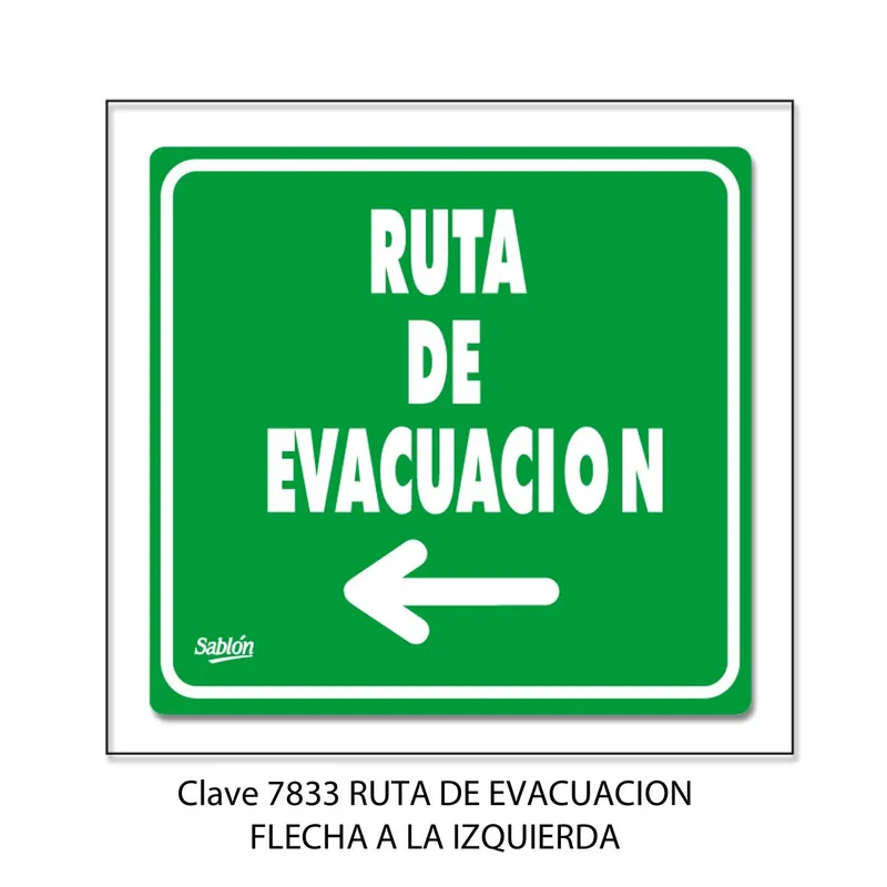 Señal de Ruta de Evacuación — Placa de Acrílico Adherible — Visibilidad de 0 a 6 metros — Elite Mini