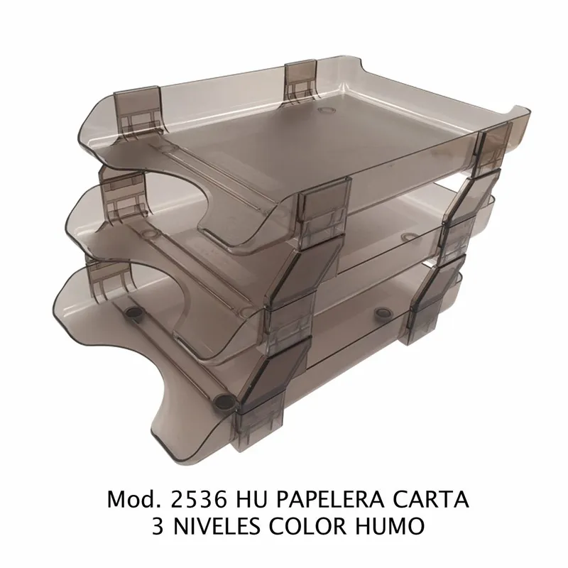 Charola papelera Tamaño Carta — 3 Niveles — Incluye laterales y patas protectoras
