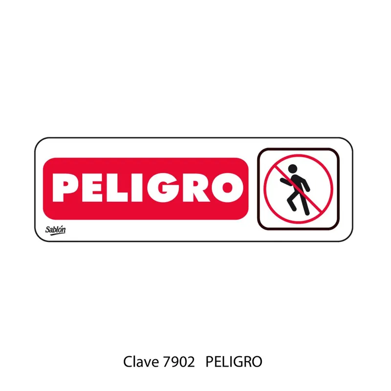 Señal de peligro — Placa Rígida Autoadherible Chica — Visibilidad de 0 a 5 metros