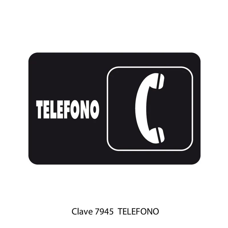 Señal de teléfono — Placa Rígida Autoadherible Mediana — Visibilidad de 0 a 8 metros