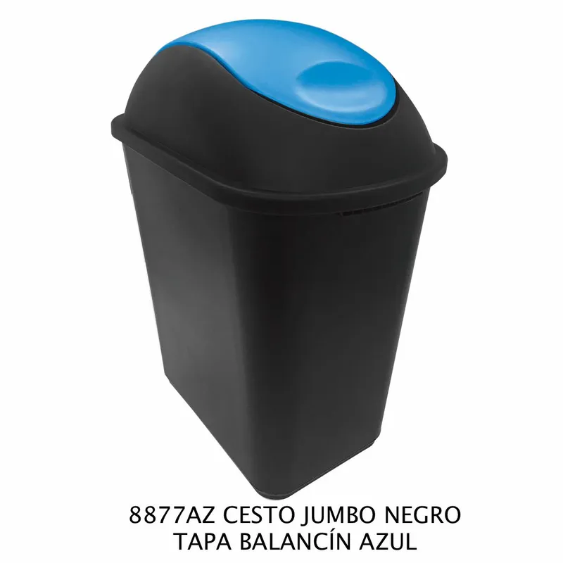 Bote de Basura Mediano Jumbo — 26 litros — Con Tapa Balancín Azul
