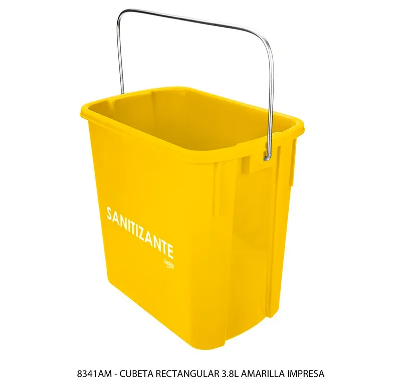 Cubeta Rectangular Impresa 3,8 litros — Sanitizante