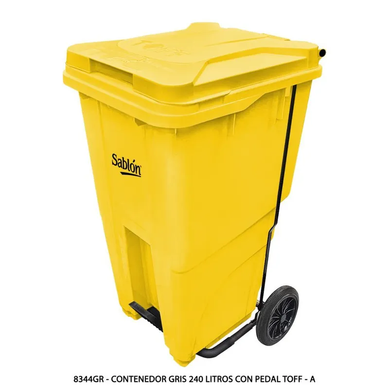 Contenedores para basura de 240 litros con pedal — Capacidad 240 litros