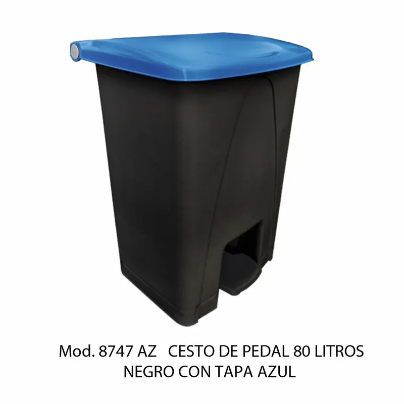 Bote de basura grande de 80 litros — Con Tapa Blanco — Con Pedal