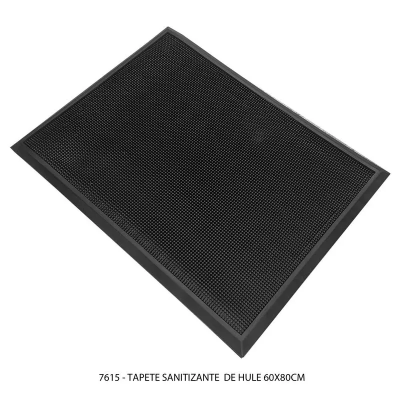 Tapete Sanitizante — Fabricado en hule negro — Cap.: 1.5 Litros de líquido sanitizante.