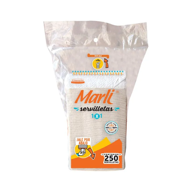 Servilleta Marli® Interfoldeada Bolsa Despachador 250's x 24