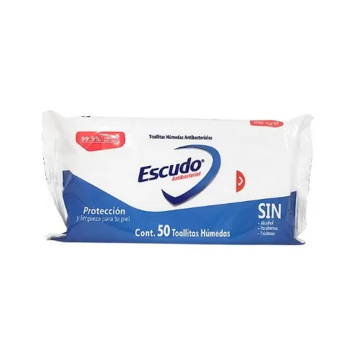 Toallita Húmeda Desinfectante Manos Escudo®  Pouch 50 Toallas x 36