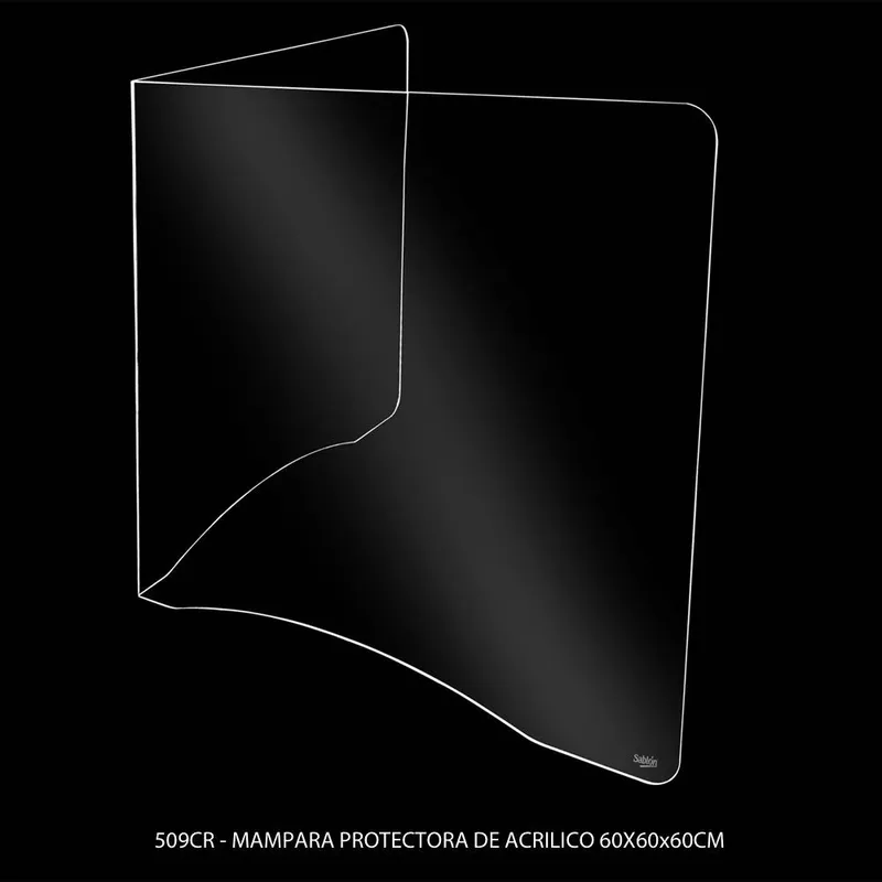 Mampara protectora de acrílico 60x60x60 — Mampara de acrílico de 3mm — Acrílico en forma de “L”. — No necesita base.