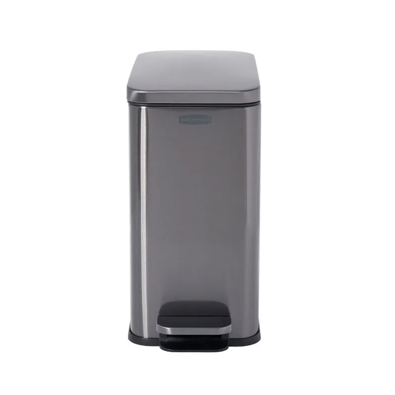 Bote de basura delgado con pedal de acero inoxidable 9 litros