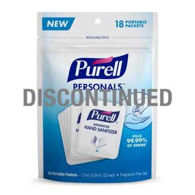 Sobres Portátiles de Sanitizante de Manos PURELL PERSONALS™ Advanced (Descontinuado)