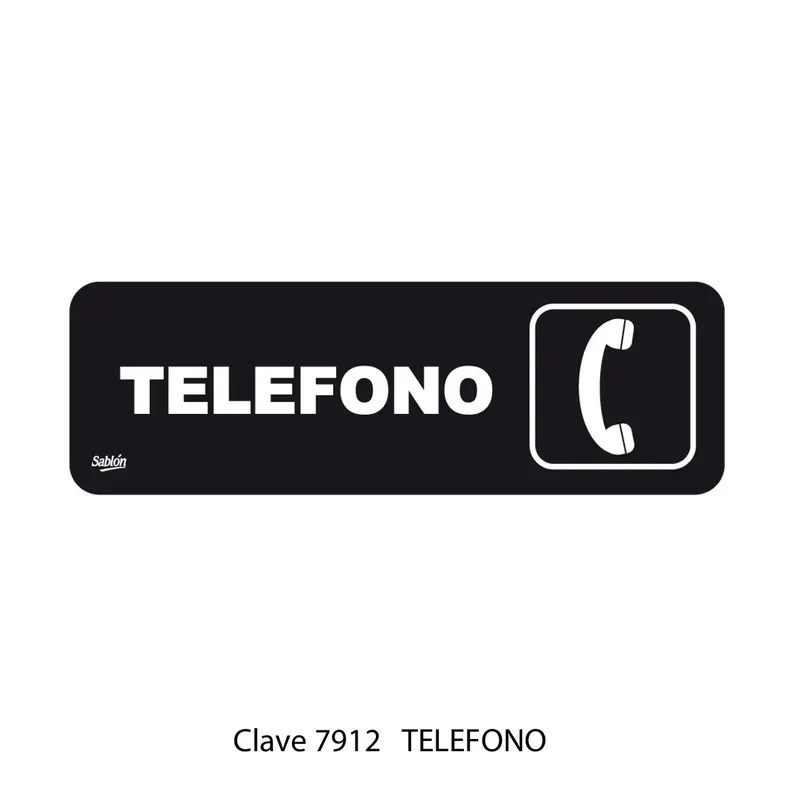 Señal de teléfono — Placa Rígida Autoadherible Chica — Visibilidad de 0 a 5 metros