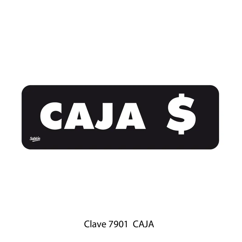 Señal para caja de pagos — Placa Rígida Autoadherible Chica — Visibilidad de 0 a 5 metros