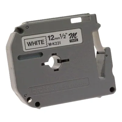 Cinta Brother M231 para PT65/85/100/110 negro/blanco 12mm