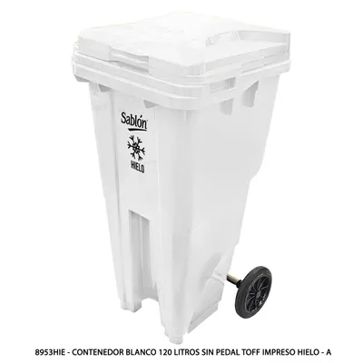 Contenedor Blanco 120 Litros sin Pedal — Impreso Hielo
