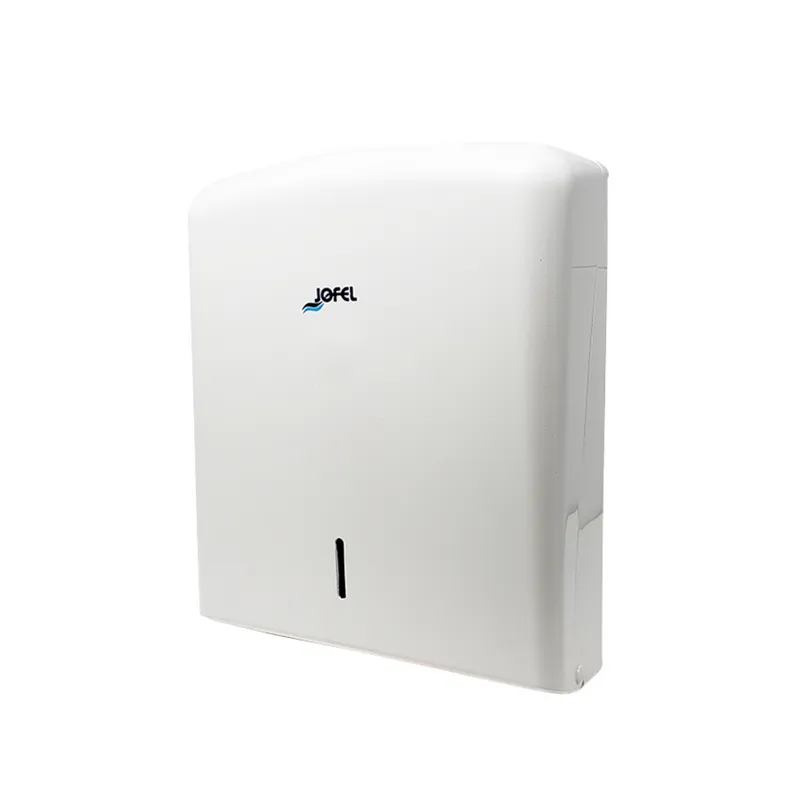 Dispensador de toalla interdoblada Smart | Jofel DT33001 | Capacidad 600 toallas | Plástico ABS blanco