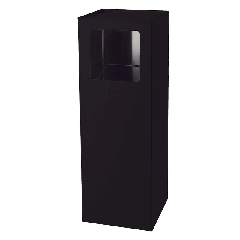 BASURERO BOCA CUADRADA CON CENICERO – NEGRO