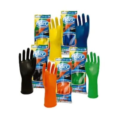 Guante Clásico Colores ADEX | Hule Natural | Varios Colores | Resistencia Química