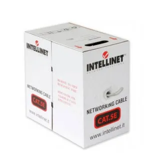 Bobina Int CAT 5E CCA UTP 305M multifilar gris cobre con aluminio.